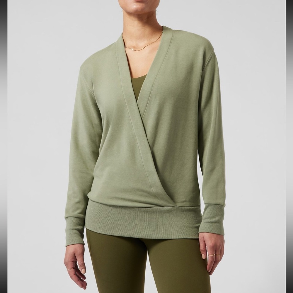Athleta Purana V-Neck Wrap Sweatshirt